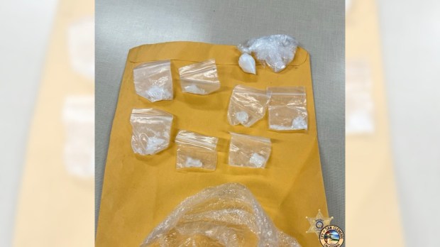 Narcotics and drug paraphernalia recovered during a traffic stop connected to a Feb. 17 alcohol theft in San Clemente, according to the Orange County Sheriff's Department. (Photo courtesy of the Orange County Sheriff's Department)