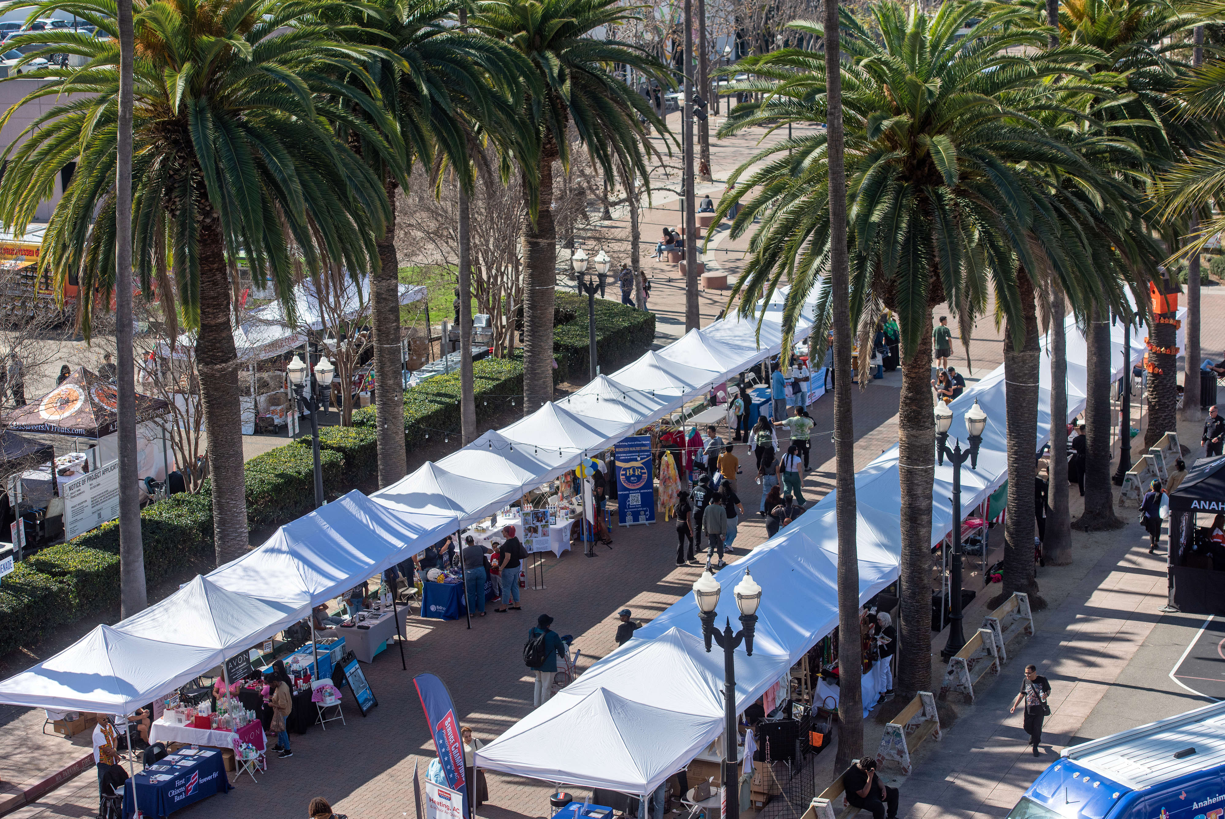Visitors make their way through vendor and organization booths at...