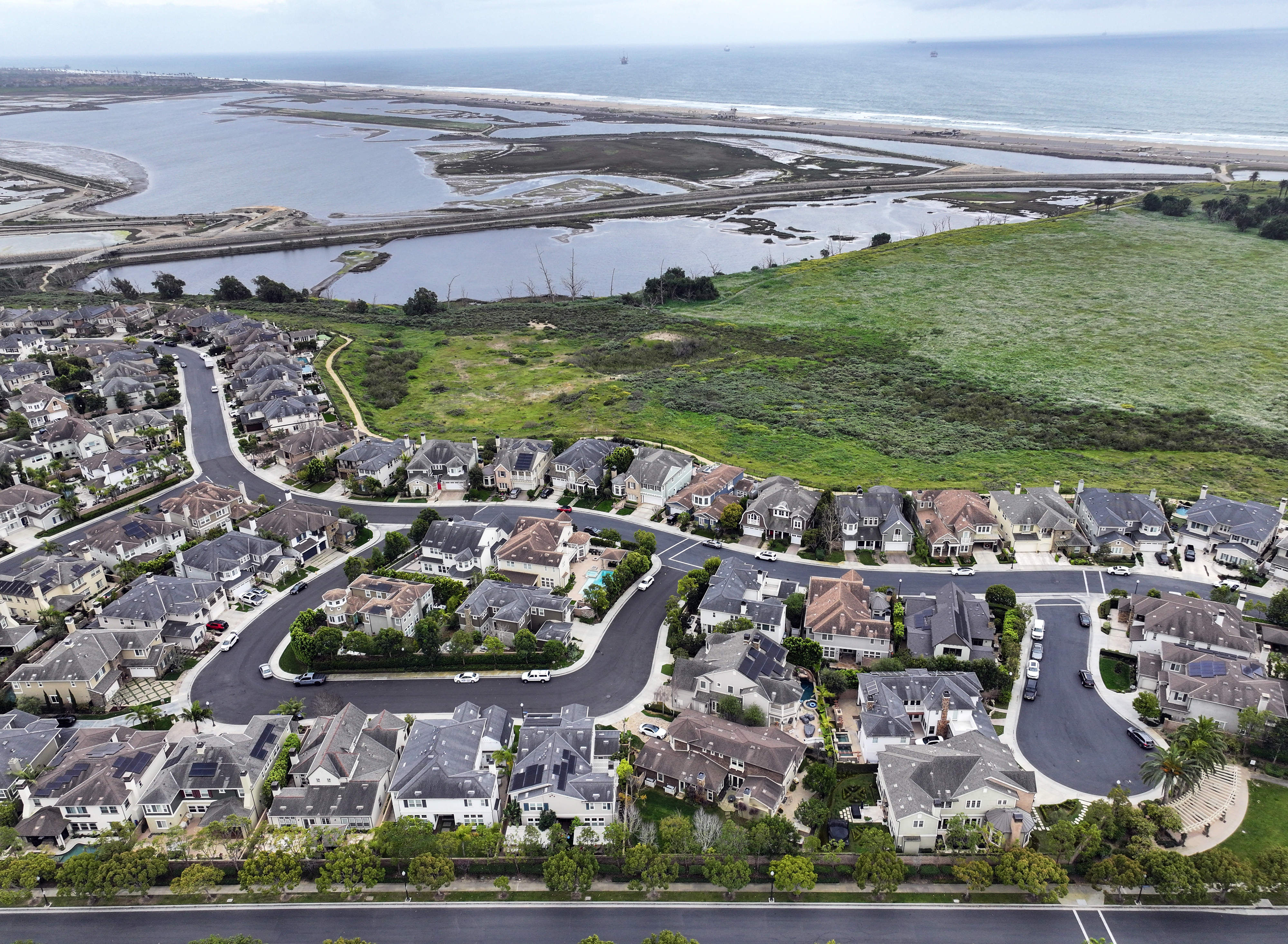 The Brightwater neighborhood near the Bolsa Chica Wetlands in Huntington...