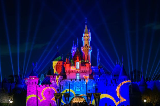 Disney Channel Nite projections on Sleeping Beauty Castle during Disneyland After Dark at the Anaheim theme park. (Courtesy of Disneyland)