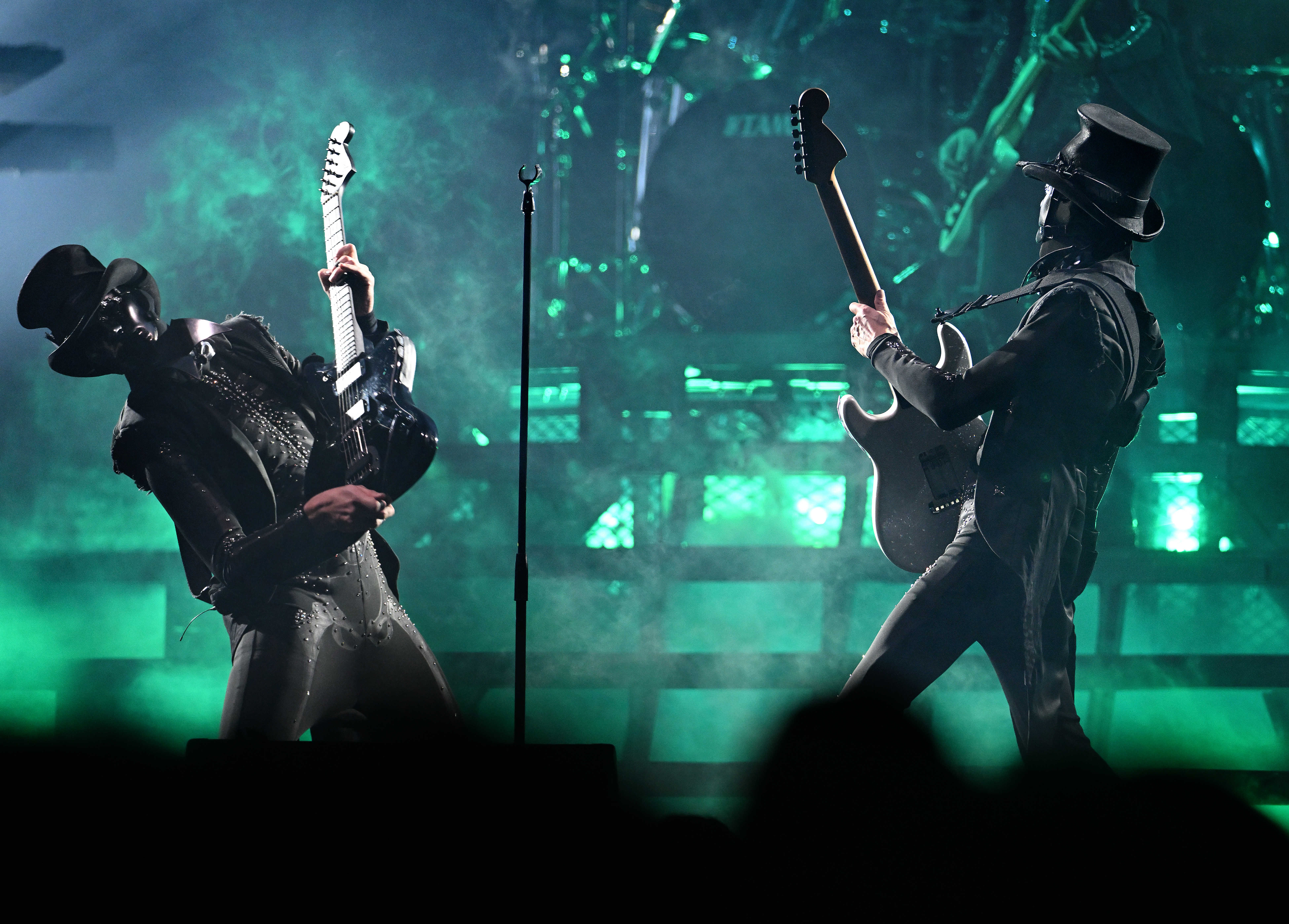 The Swedish rock band Ghost performs on February 22, 2026,...