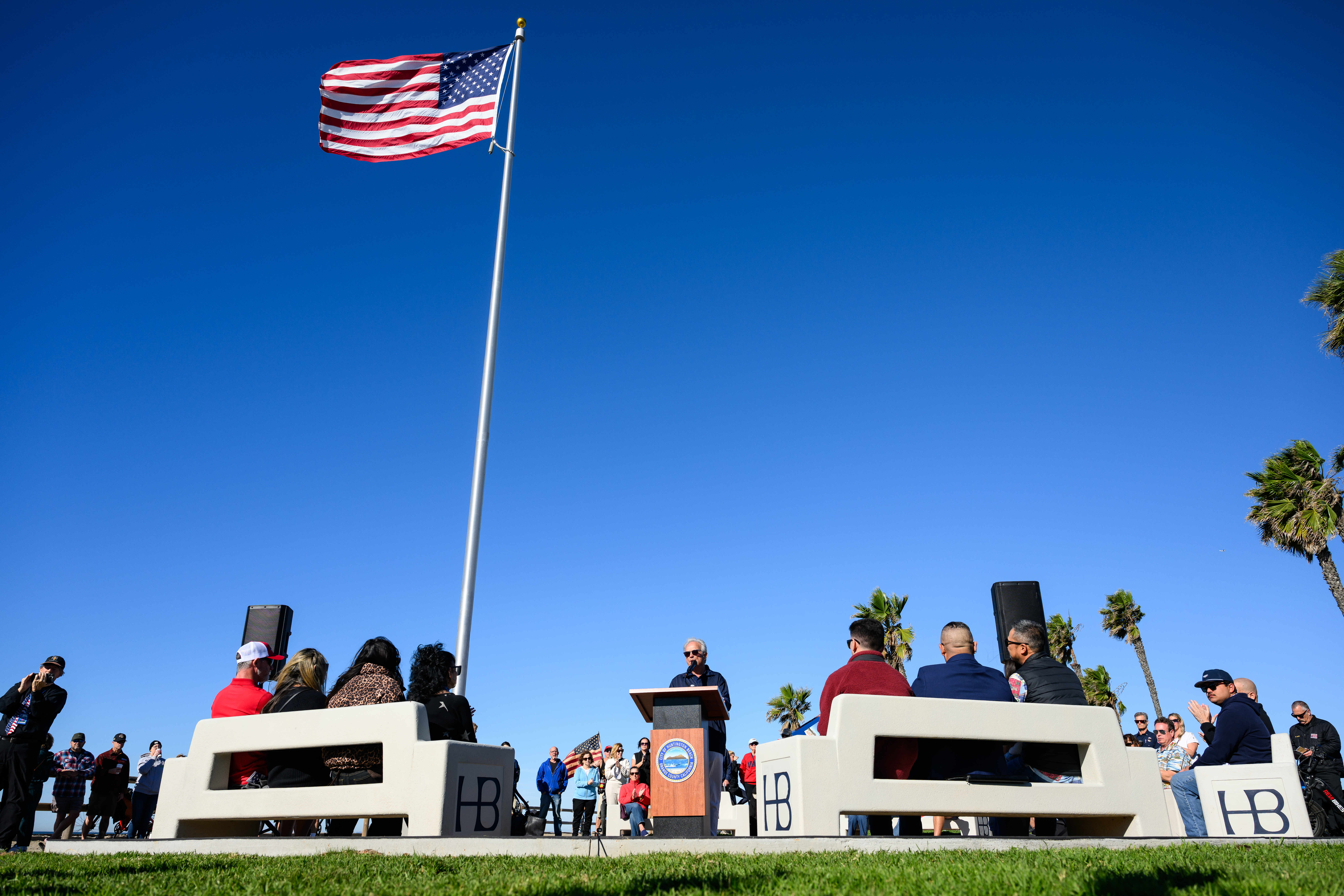 Mark Mayes speaks during a ribbon-cutting ceremony for Patriot Point,...