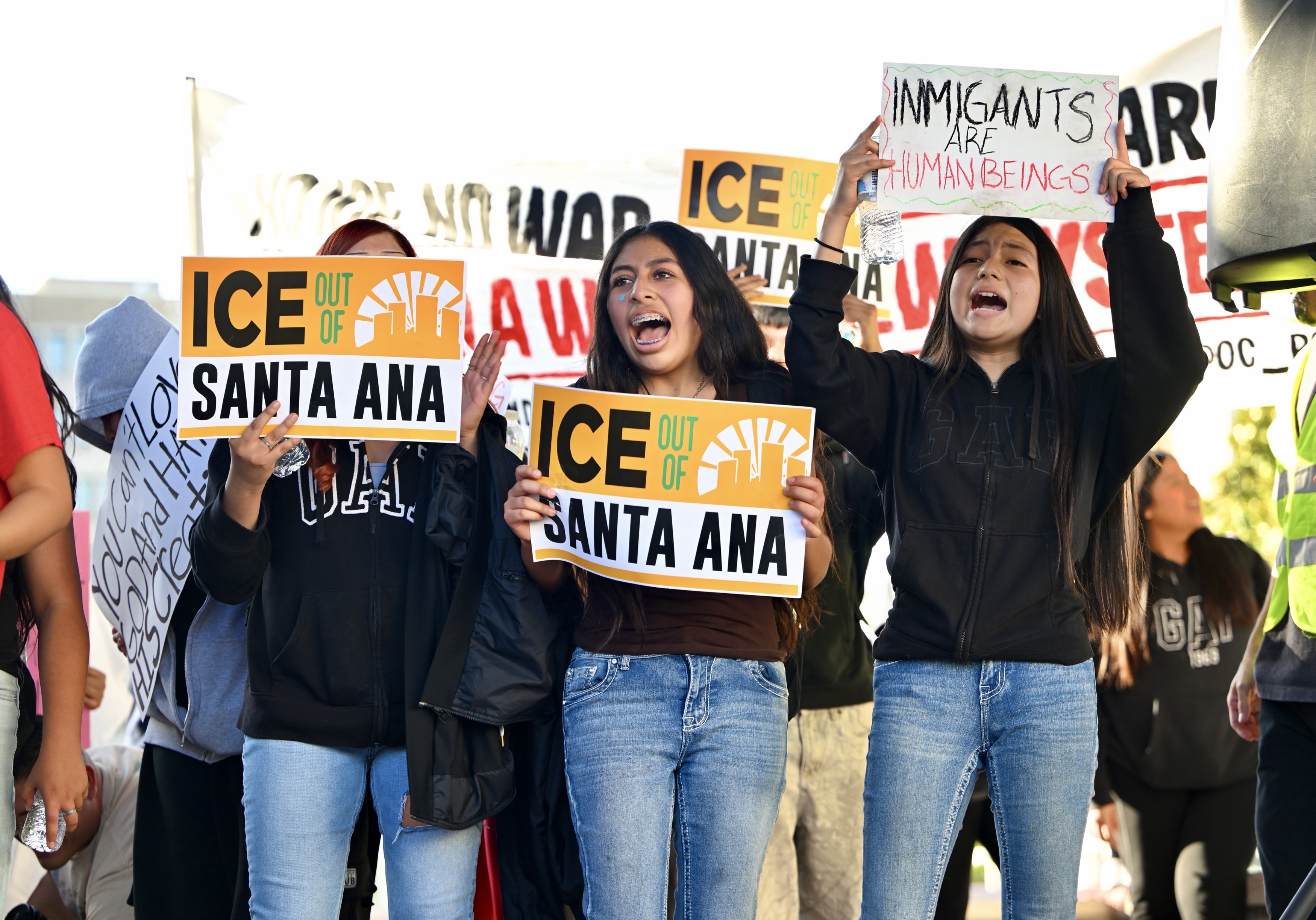Protesters in Sasscer Park during a demonstration against ICE in...