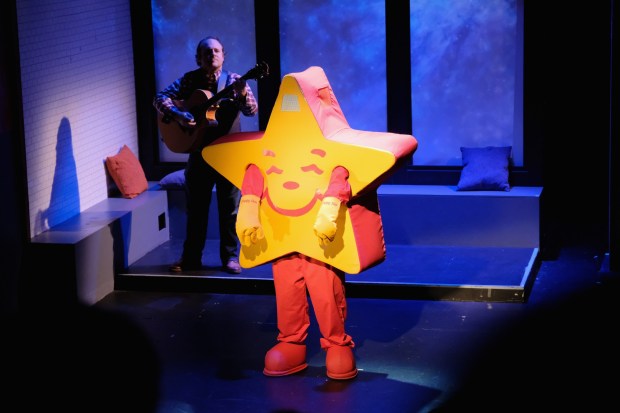 Carl's Jr. Happy Star performs at the opening of a Manhattan restaurant in 2018. (Photo by Matthew Eisman/Getty Images for Carl's Jr.)
