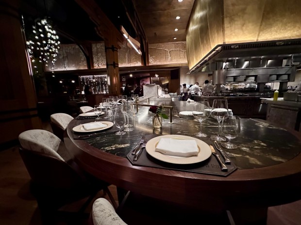 The Napa Rose chef's counter during a media preview following a 10-month renovation at the fine dining restaurant in Disney's Grand Californian Hotel. (Photo by Brady MacDonald, Orange County Register/SCNG)