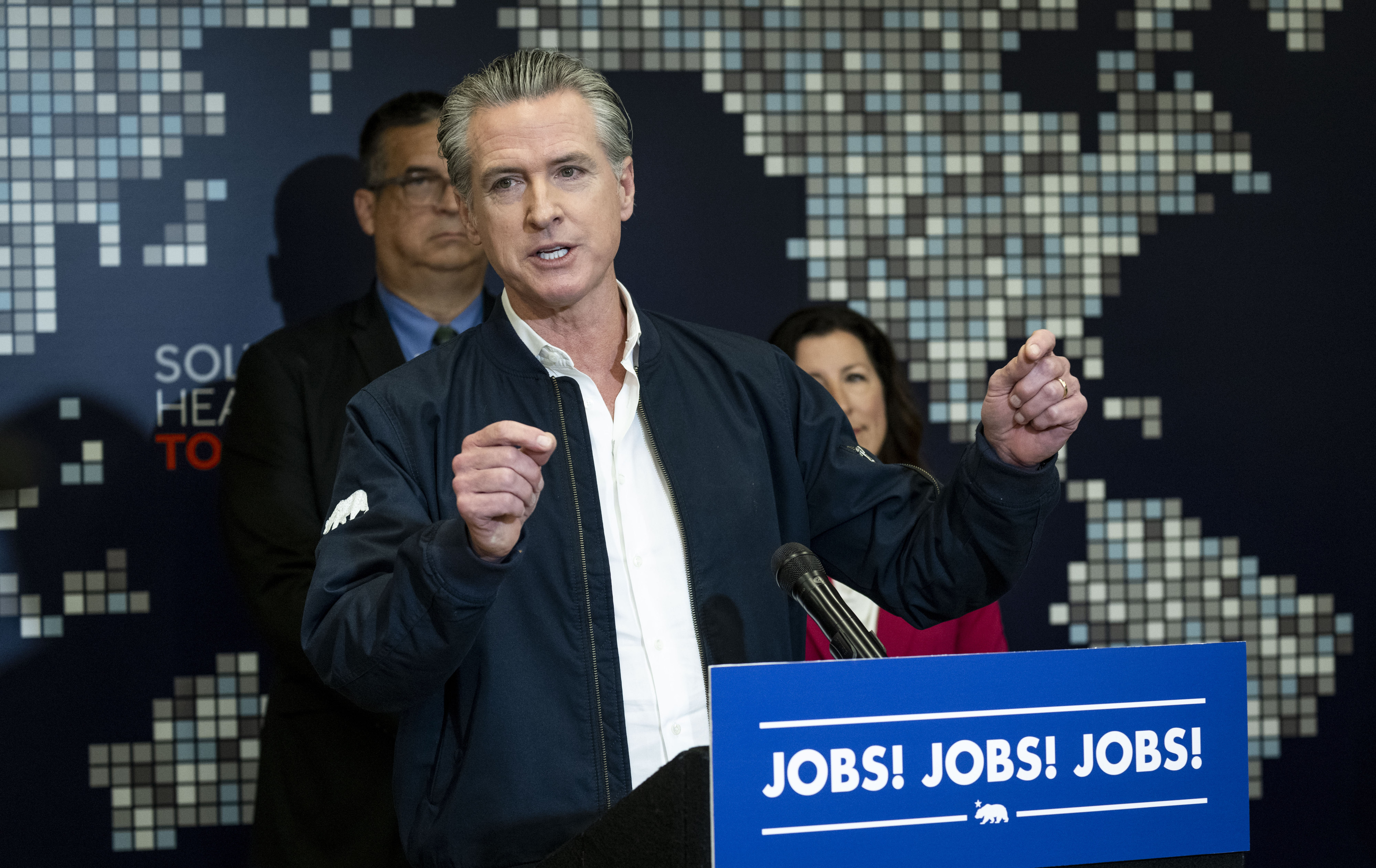 California Gov. Gavin Newsom speaks about the Orange County Regional...