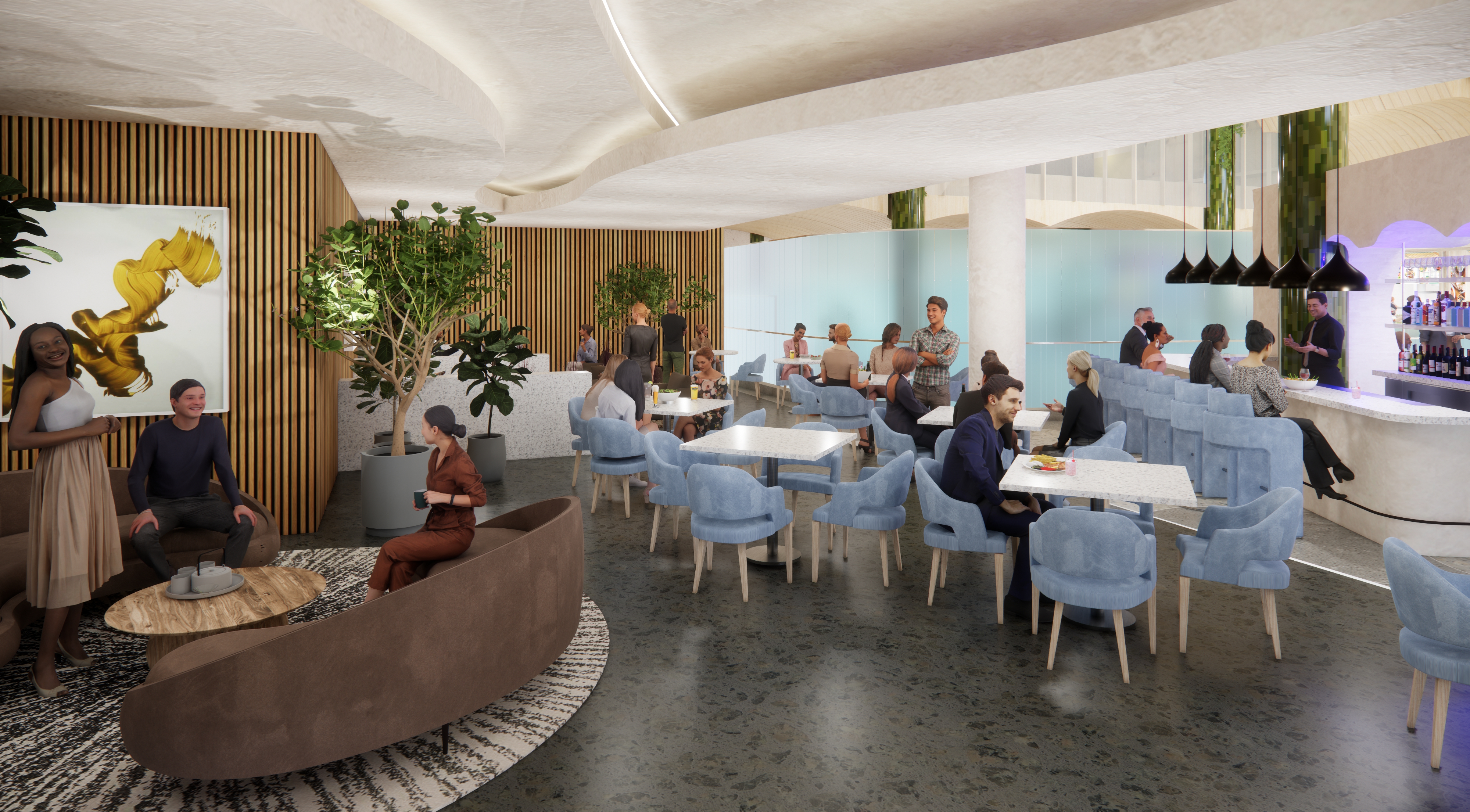 Rendering of The Vesper Lounge. (Image courtesy of OCVibe)