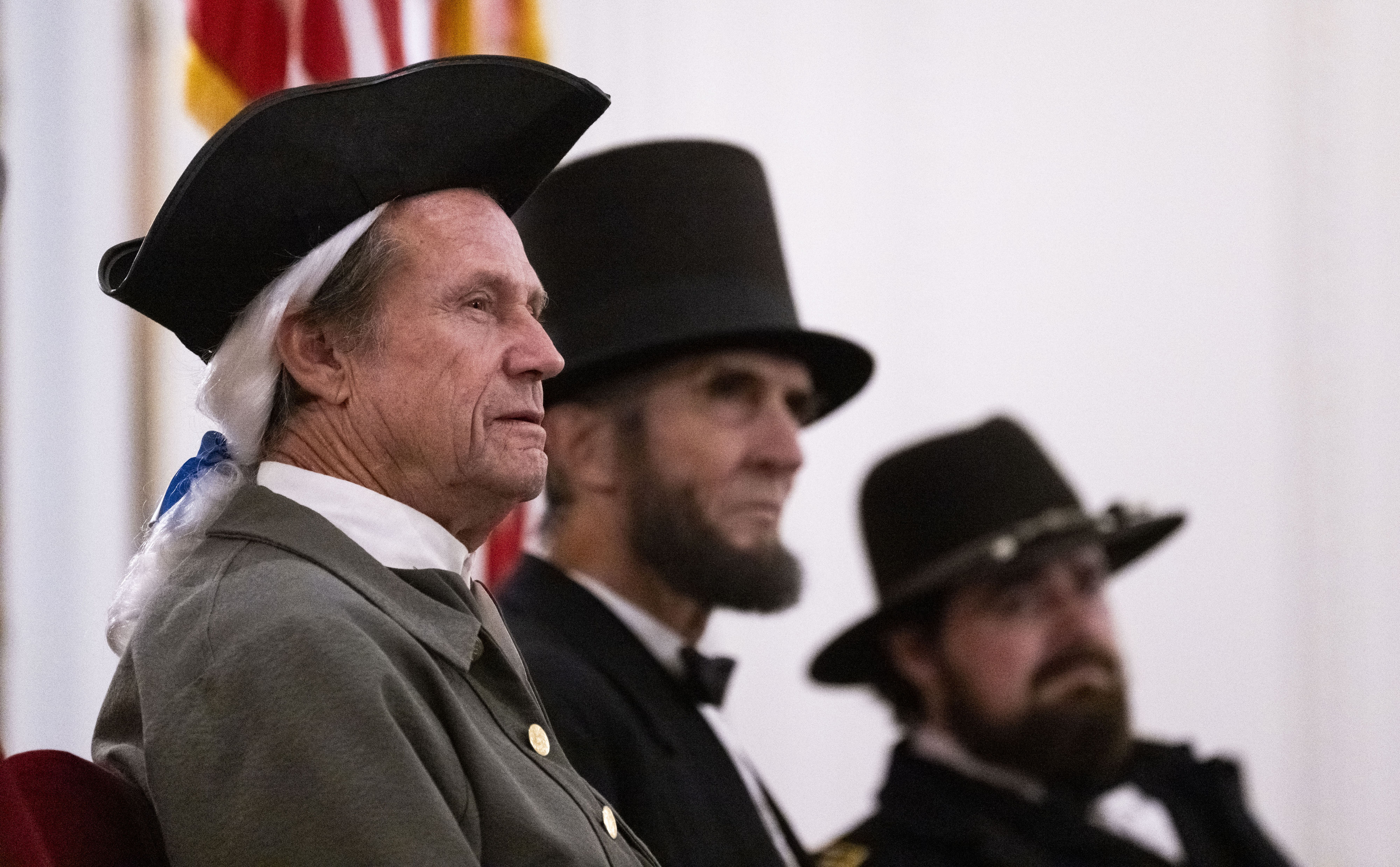 Actors portraying James Madison, Abraham Lincoln and Ulysses S. Grant...