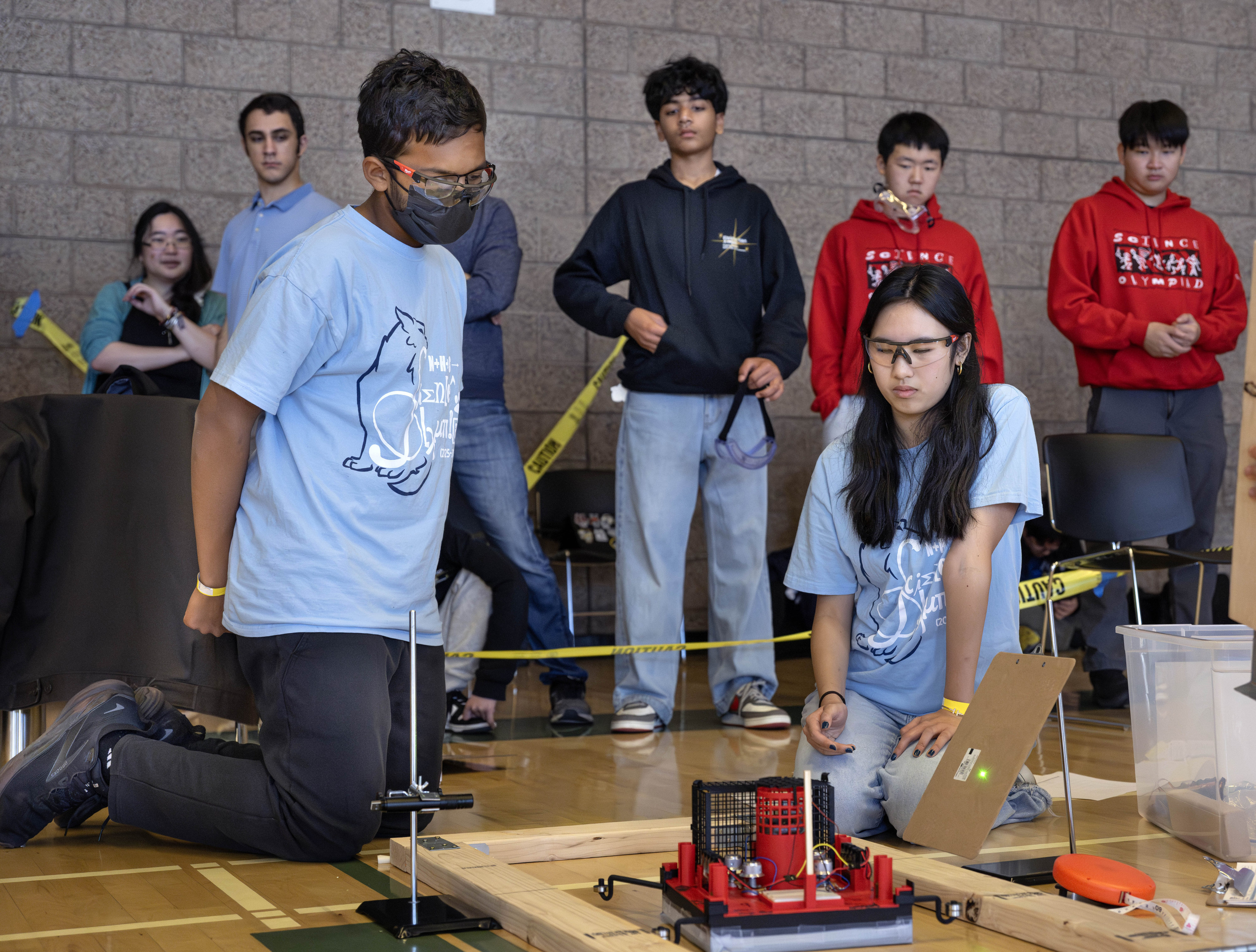 Northwood High School students Aashi Suresh, 16, left, and Leanna...