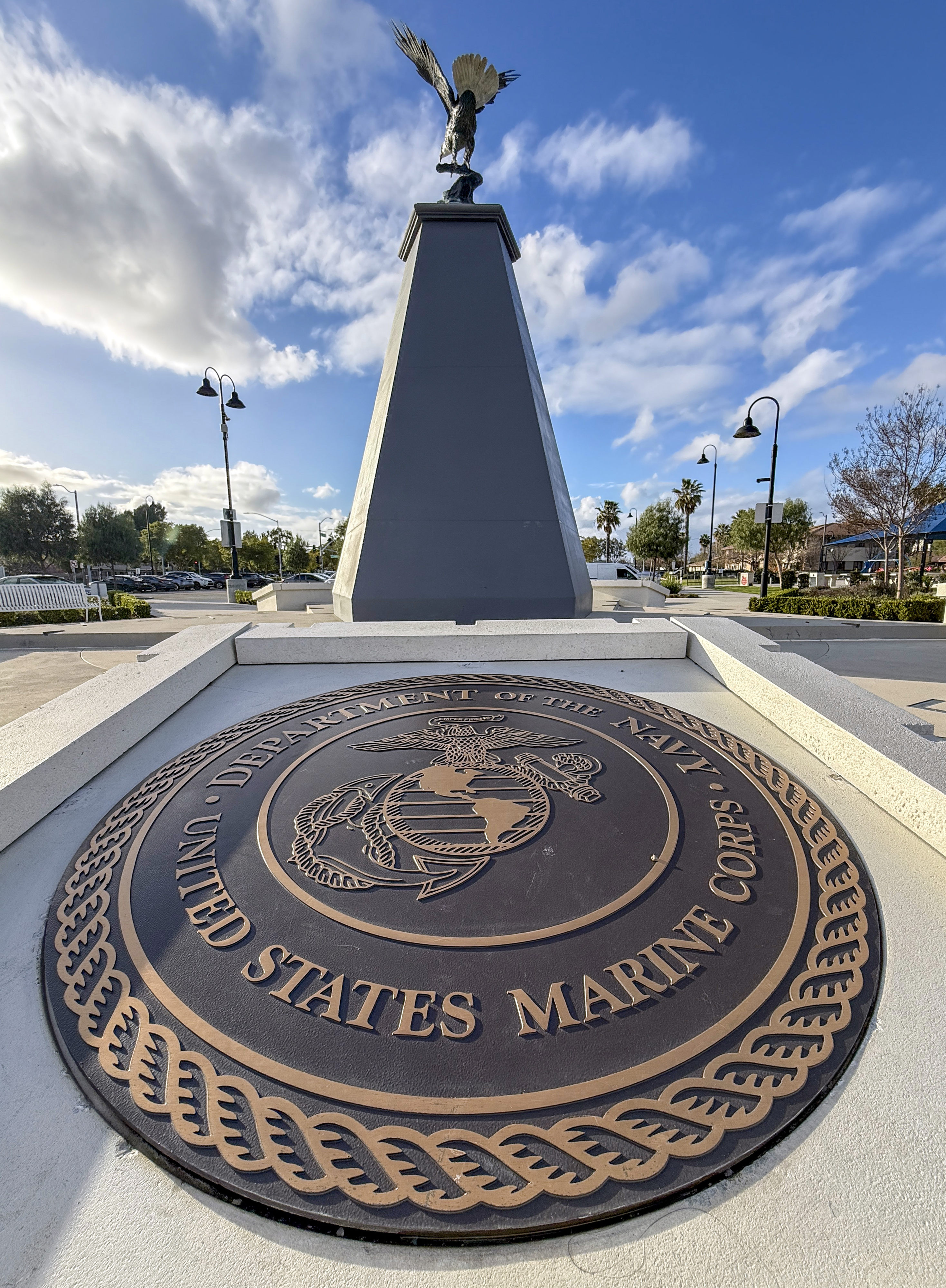 A bronze plaque at Tustinâs Veterans Sports Park in Tustin,...