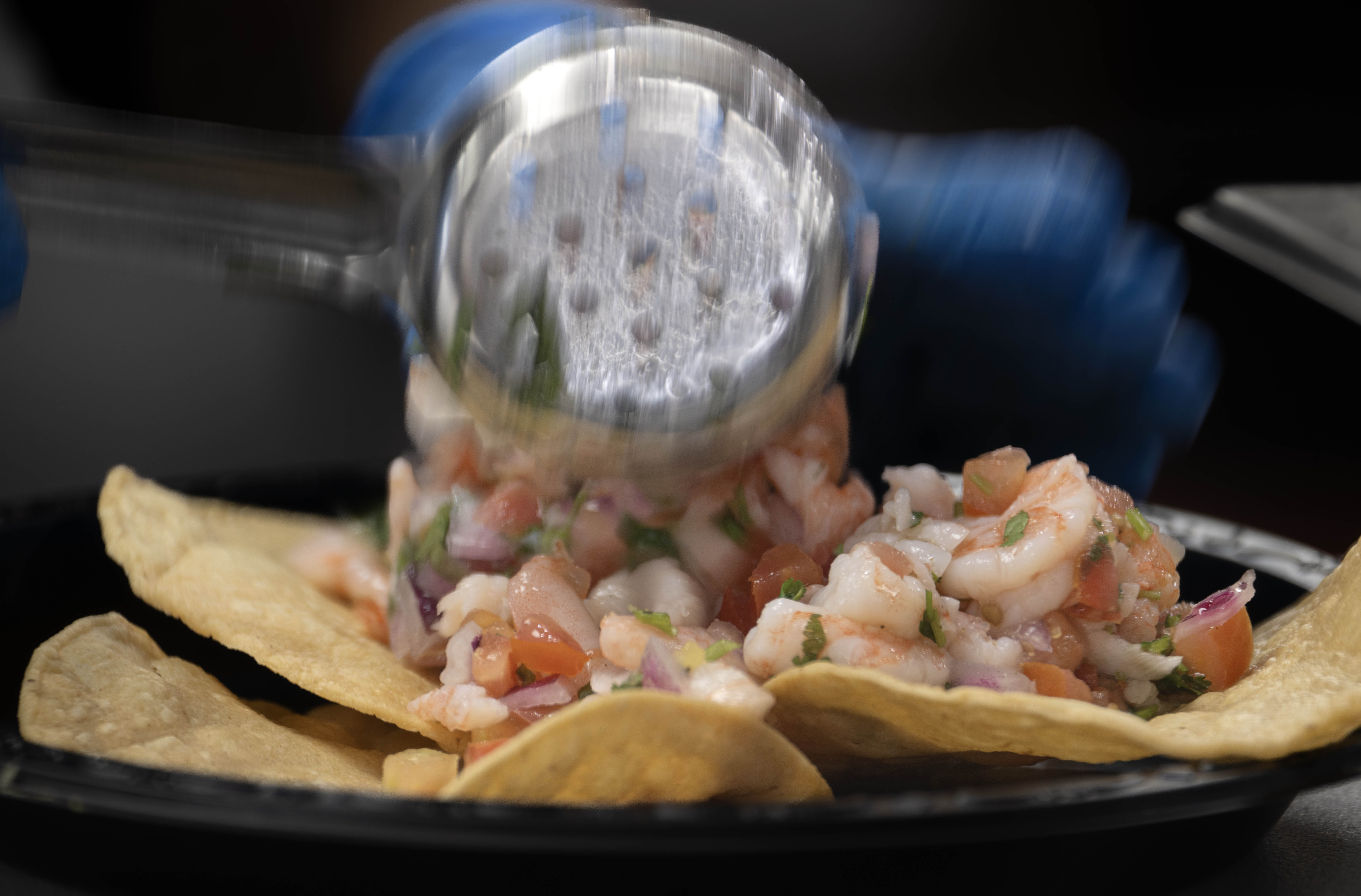 Ceviche is prepared at the new Taco Nazo restaurant in...