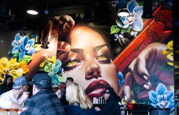 A mural greets diners at Tacos Los Cholos in Santa Ana, CA on Friday, January 2, 2026. (Photo by Paul Bersebach, Orange County Register/SCNG)