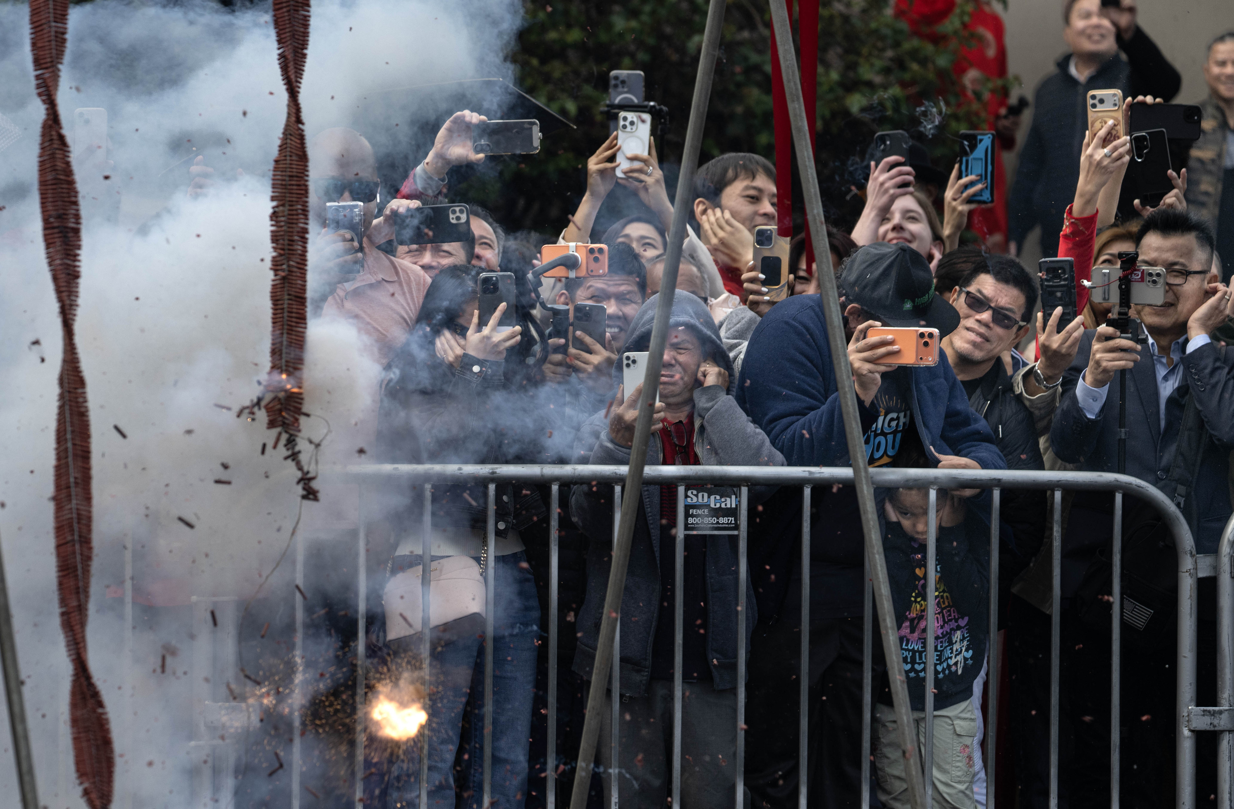 Hundreds of people celebrate the Year of the Fire Horse...