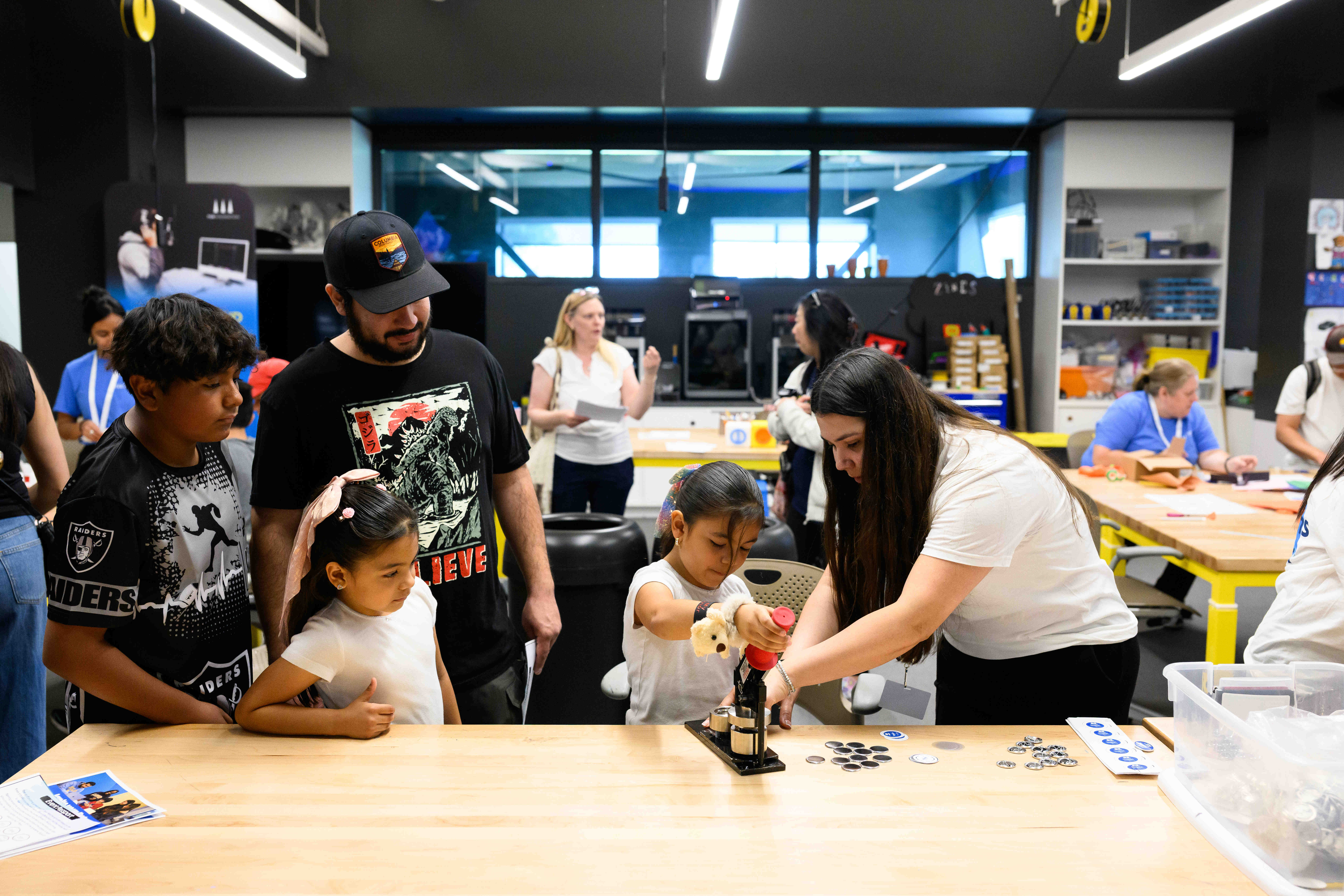 A family learns how to imprint a design onto a...