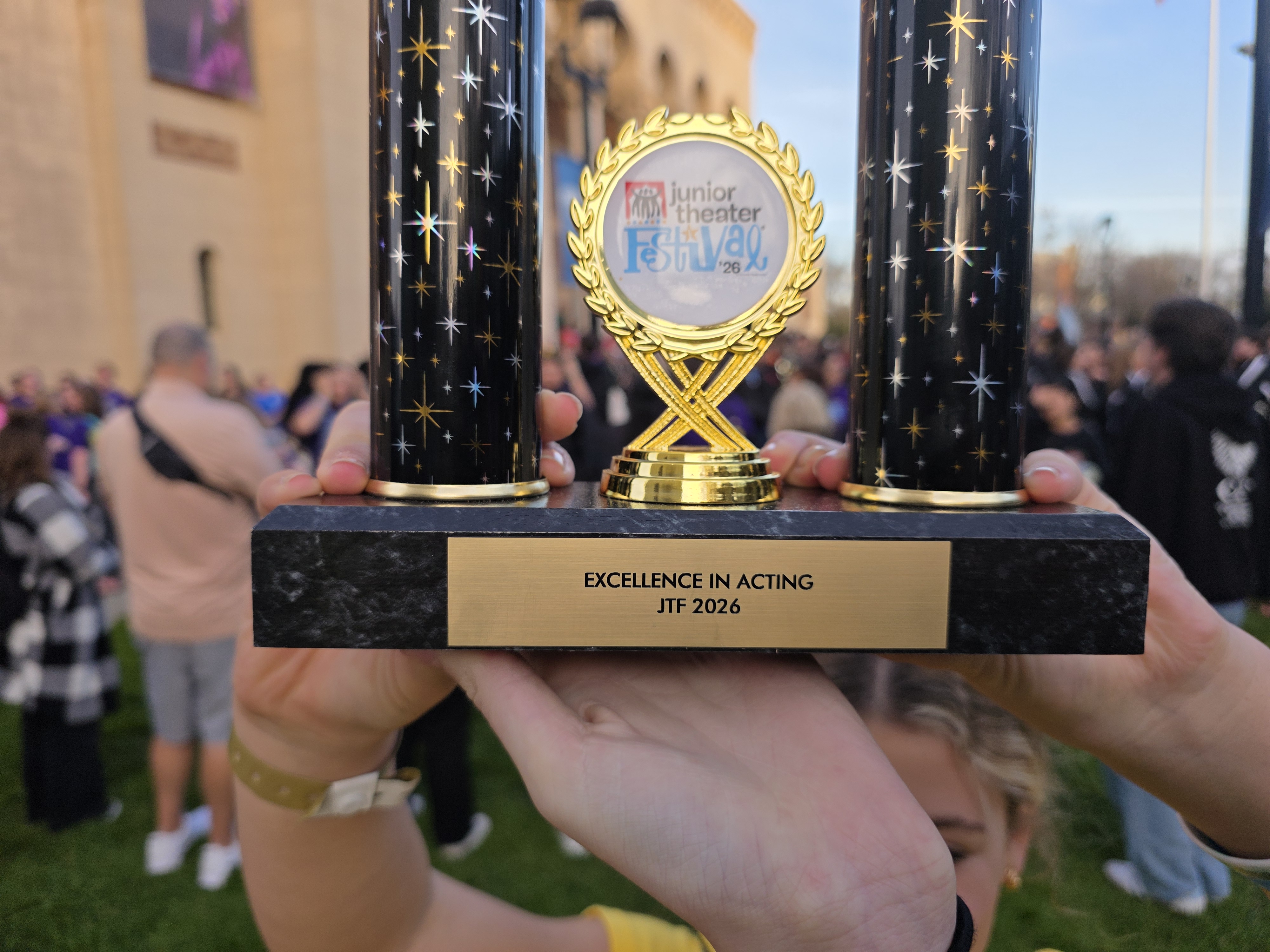 The trophy won by students of Mary Collins at Cherry...