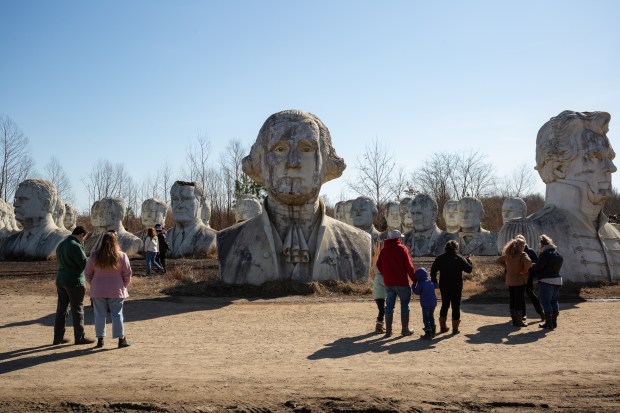 The busts were originally the centerpieces of a $10 million park that in 2010 went bankrupt after six years. MUST CREDIT: Max Posner/For The Washington Post