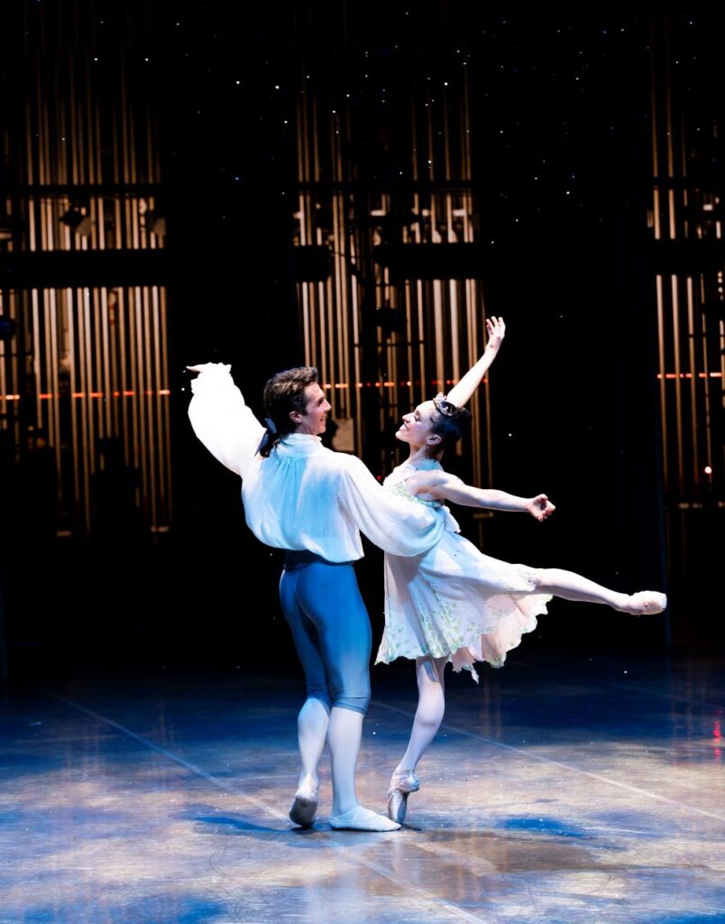 Pacific Northwest Ballet principal dancers Leta Biasucci and Lucien Postlewaite as Cinderella and her Prince in Kent Stowell’s Cinderella - Photo by Angela Sterling.
