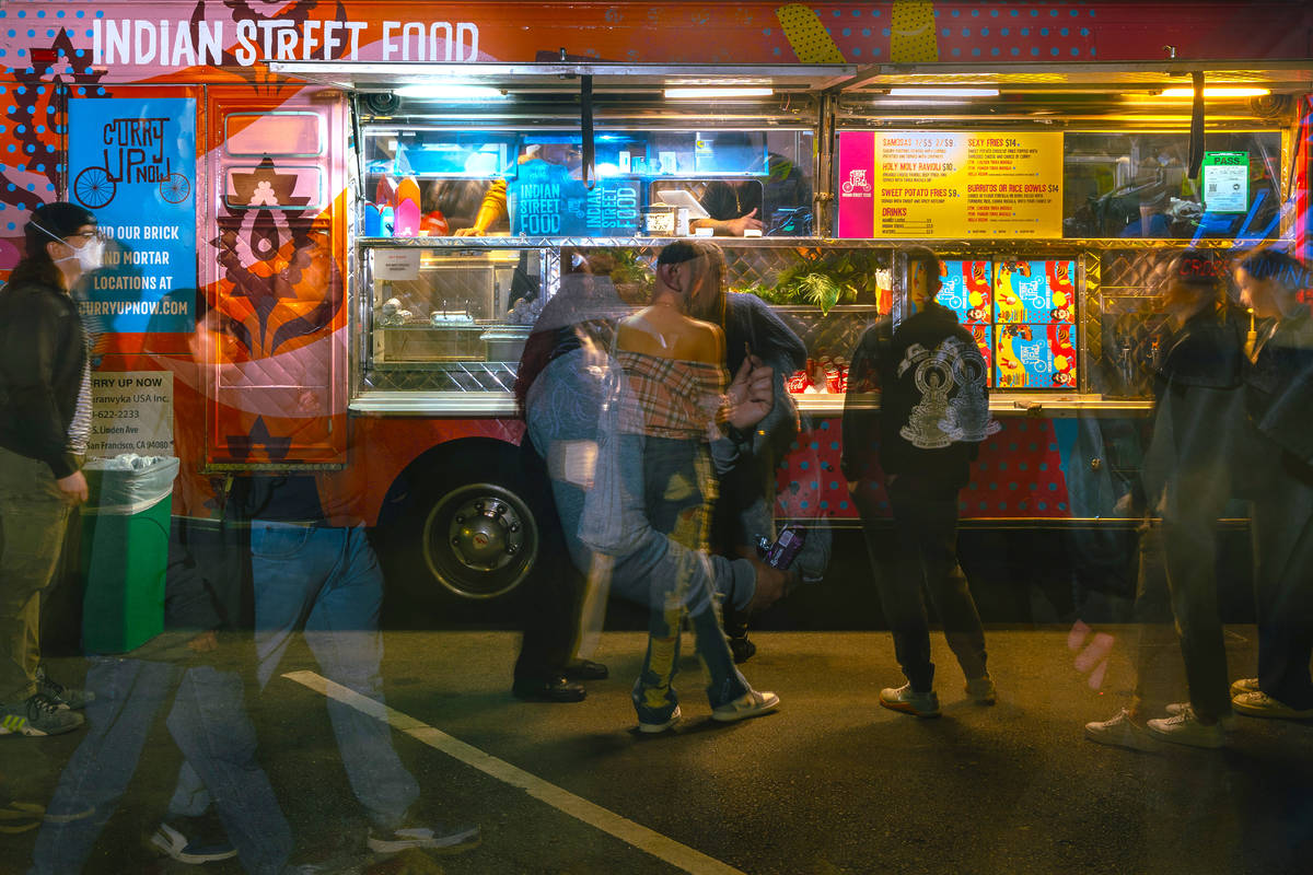 people in front of a food truck in SF
