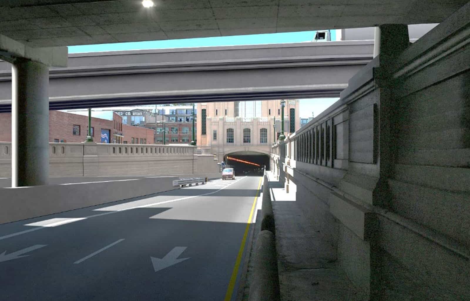 Alameda Post - A render of what the Posey Tube will look like, with a separate lane to go directly to interstate 880.