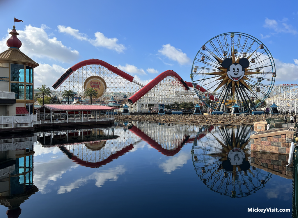 Pixar Pier reflection on water