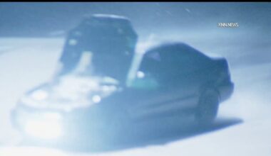 Pursuit driver speeds through LA River with hood lifted up – NBC Los Angeles