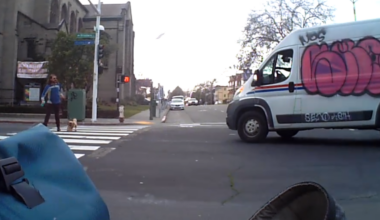 Oakland Postal Worker Yells 'Move' and Nearly Runs Down a Man Walking his Dog