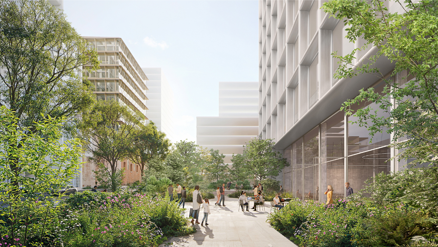 Potrero Power Station Block 2 pocket park, rendering by Herzog & de Meuron