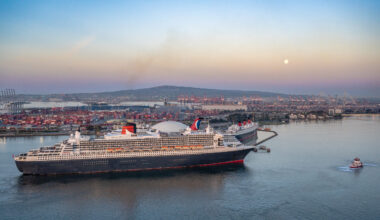 Queen Mary 2 Meets Original Queen Mary in Los Angeles Harbor
