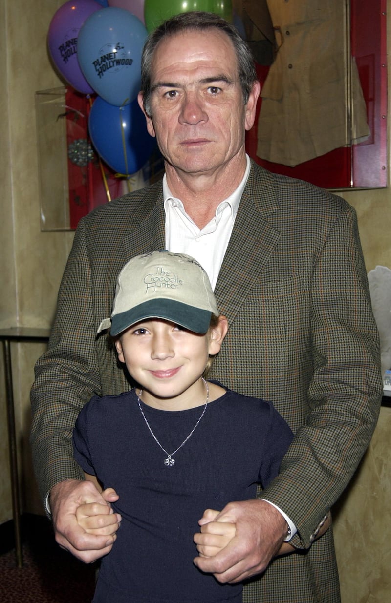 American actor Tommy Lee Jones and his daughter Victoria at a screening of the new film 'Stuart Little 2' at Planet Hollywood in London.   (Photo by William Conran - PA Images/PA Images via Getty Images)
