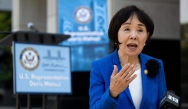 Congresswoman Doris Matsui holds a news conference outside the Robert T. Matsui U.S. Courthouse in Sacramento on Friday, Aug. 22, 2025, after being denied entry to U.S. Immigration and Customs Enforcement facilities at the John E. Moss Federal Building. Most of the Sacramento City Council on Tuesday endorsed