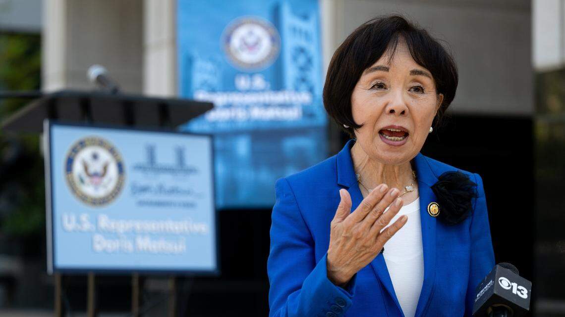 Congresswoman Doris Matsui holds a news conference outside the Robert T. Matsui U.S. Courthouse in Sacramento on Friday, Aug. 22, 2025, after being denied entry to U.S. Immigration and Customs Enforcement facilities at the John E. Moss Federal Building. Most of the Sacramento City Council on Tuesday endorsed