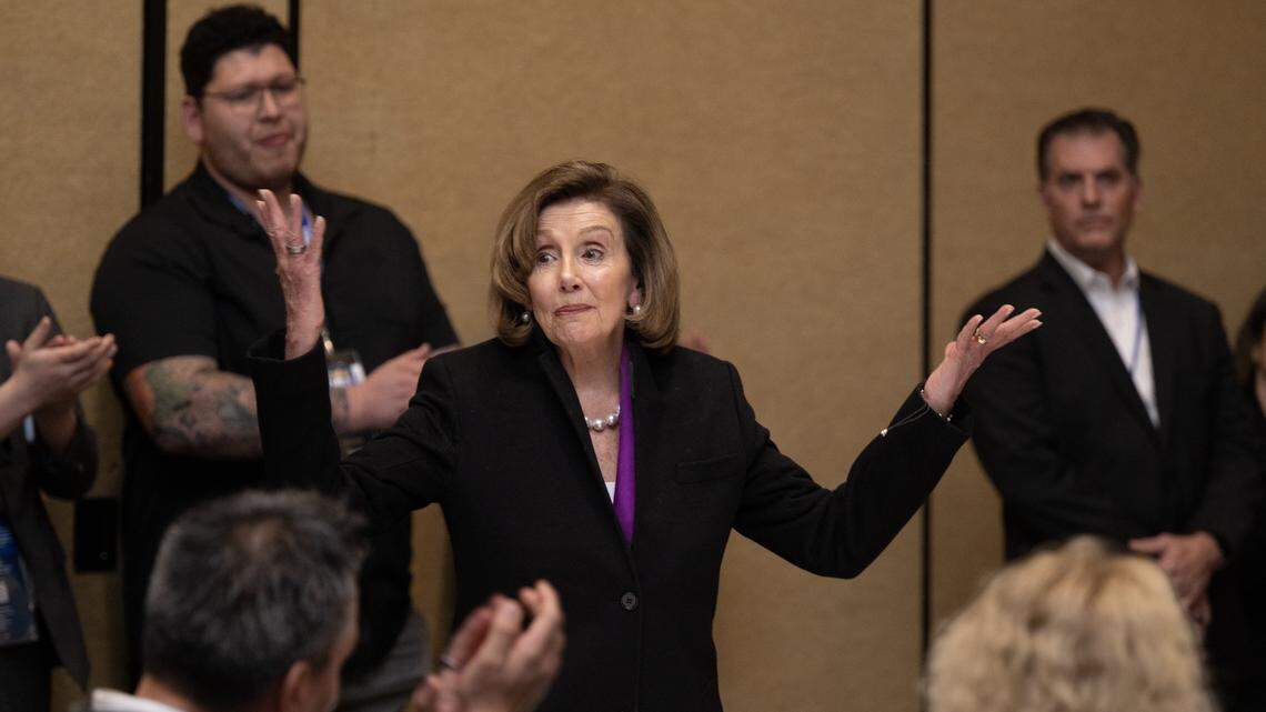 Former U.S. Speaker of the House, Nancy Pelosi, endorsed Doris Matsui for Congress during a debate between Matsui and Sacramento Councilmember Mai Vang on Saturday during the California Democratic Party Convention at Moscone Center West in San Francisco. Pelosi supported Proposition 50, put forward by Gov. Gavin Newsom to redraw California congressional districts to favor Democrats.