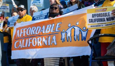 Democratic candidates for governor offered their solutions to the affordability crisis in California on Friday, Feb. 20, 2026, at the state party convention in San Francisco.  This rally was in January at the state Capitol in support of Assembly Bill 1157, which would cap rental rate increases to a maximum of 5%.