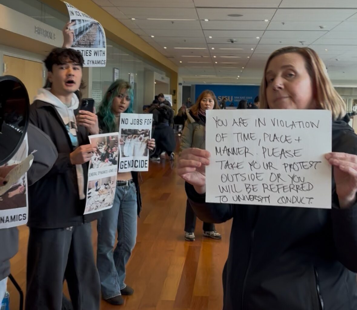 Students disrupt war profiteers’ participation in San Jose State University career fair — Fight Back! News
