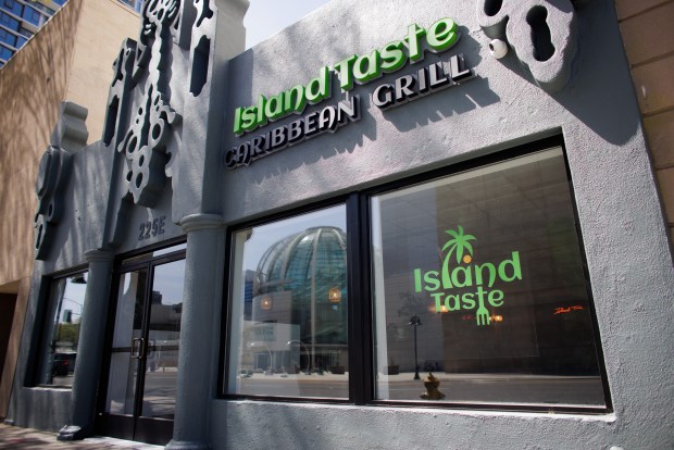 Dorianne and Marc St Fleur's Island Taste Caribbean Grill specializes in Jamaican and Haitian cuisine. The restaurant sits across from San Jose City Hall. (Dai Sugano/Bay Area News Group)