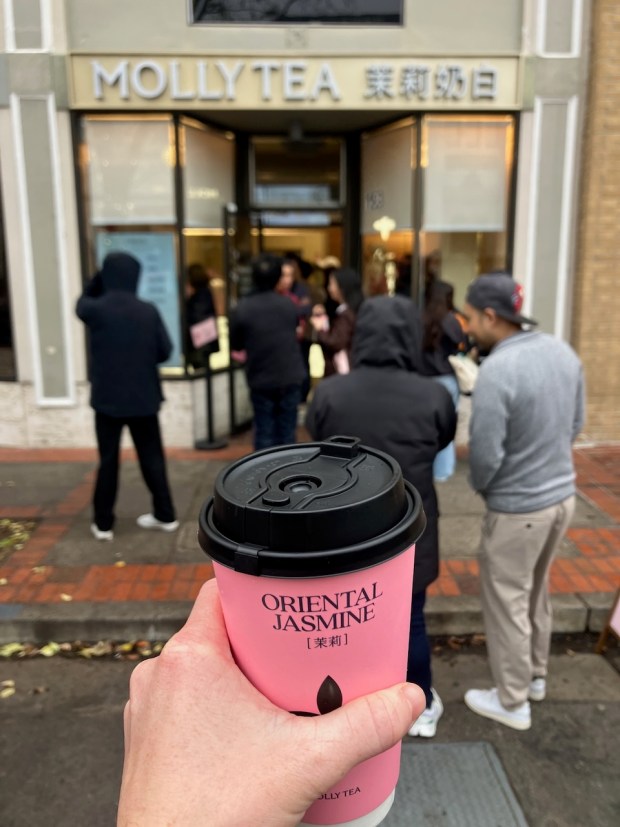 Molly Tea in San Mateo specializes in floral milk teas and has three new Bay Area locations that have opened since October. (Kate Bradshaw/Bay Area News Group)