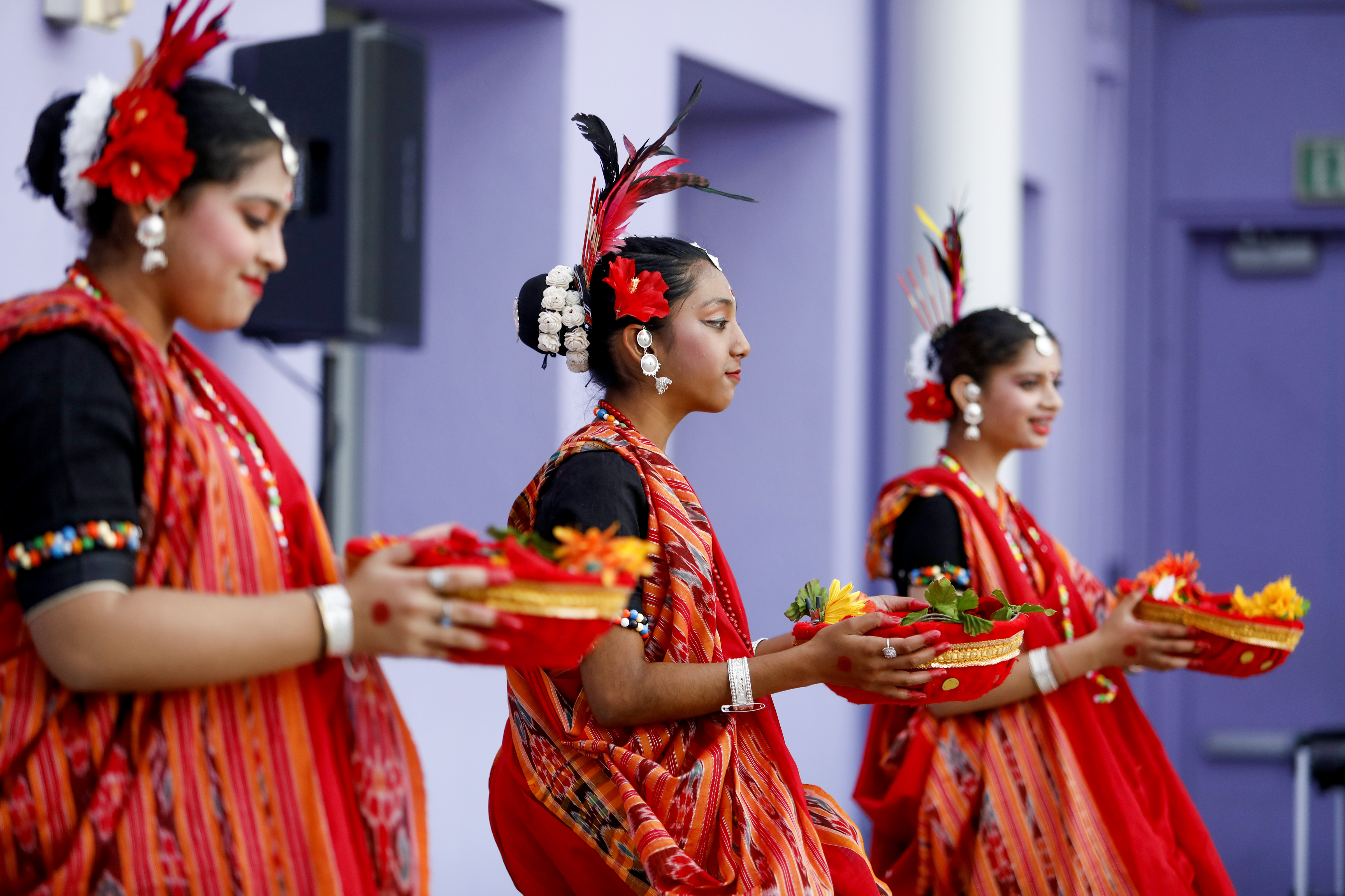 (left to right) Archita Satapathy, 14, of San Jose, Aanvi...