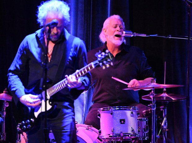 Barrett Martin plays the drums and sings with Drink the Sea at The Freight in Berkeley on Feb. 3, 2026. (Chris Riley/Times-Herald)