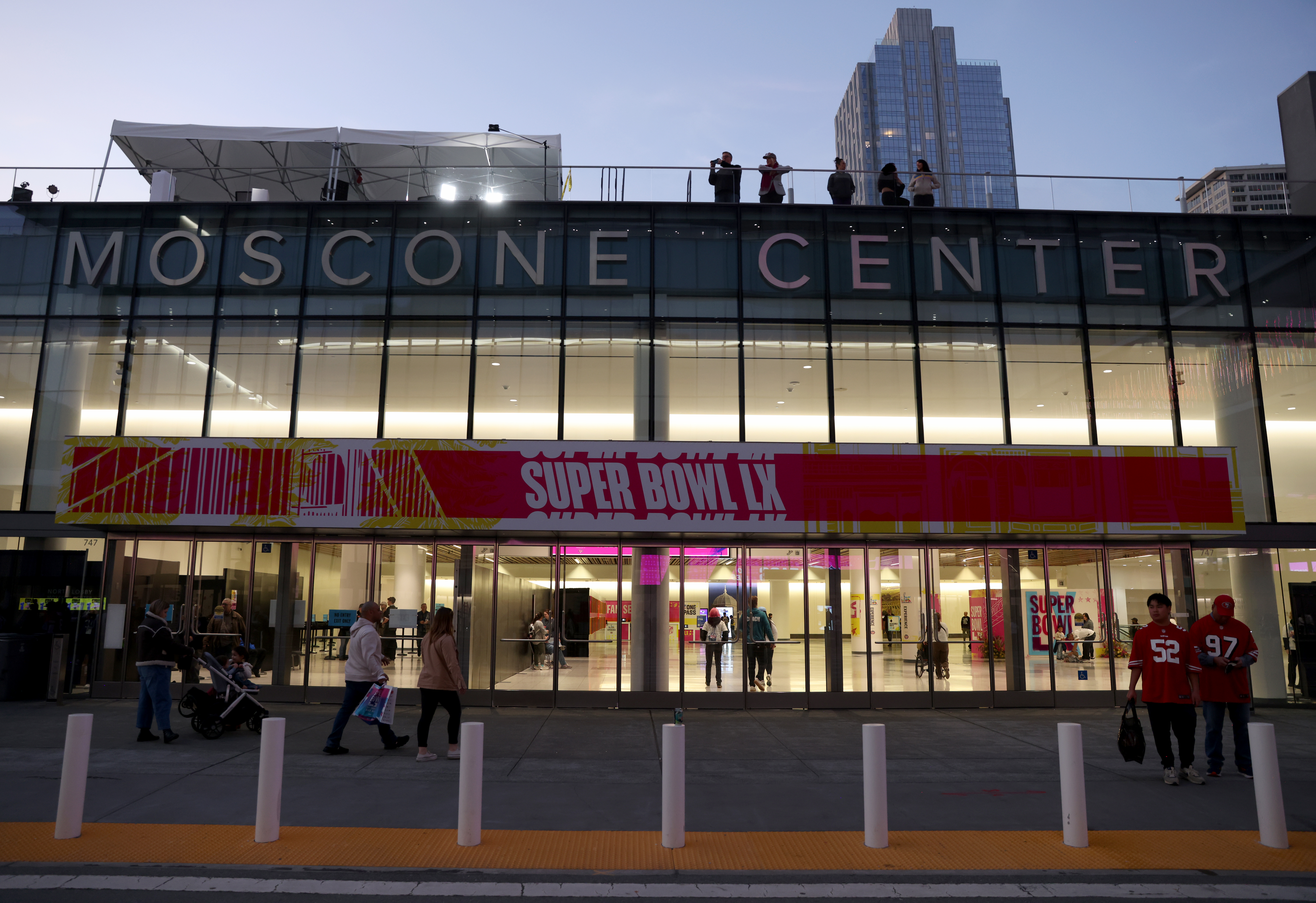 A view of the Moscone Center during the first day...