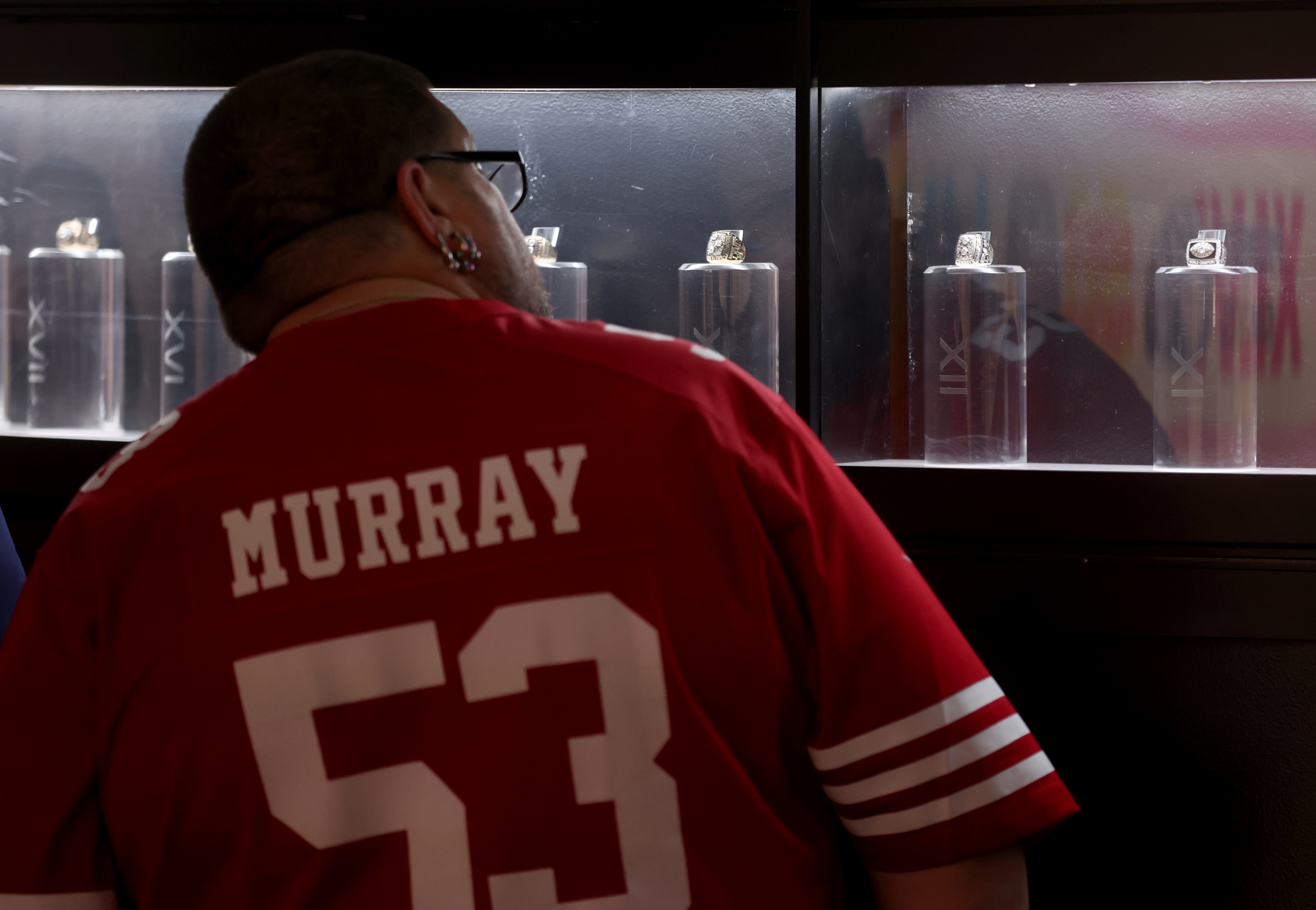 NFL fans view all 59 past Super Bowl rings during...