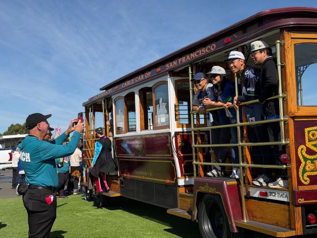 Fans begin arriving for Super Bowl 60 at Levi's Stadium in Santa Clara, Calif., on Sunday, Feb. 8, 2026. (Caelyn Pender/Bay Area News Group)