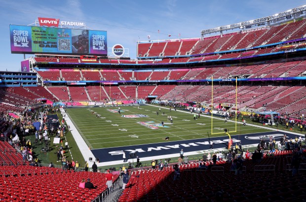 NFL fans arrive before Super Bowl 60 between the New England Patriots and the Seattle Seahawks at Levi's Stadium in Santa Clara, Calif., on Sunday, Feb. 8, 2026. (Jane Tyska/Bay Area News Group)