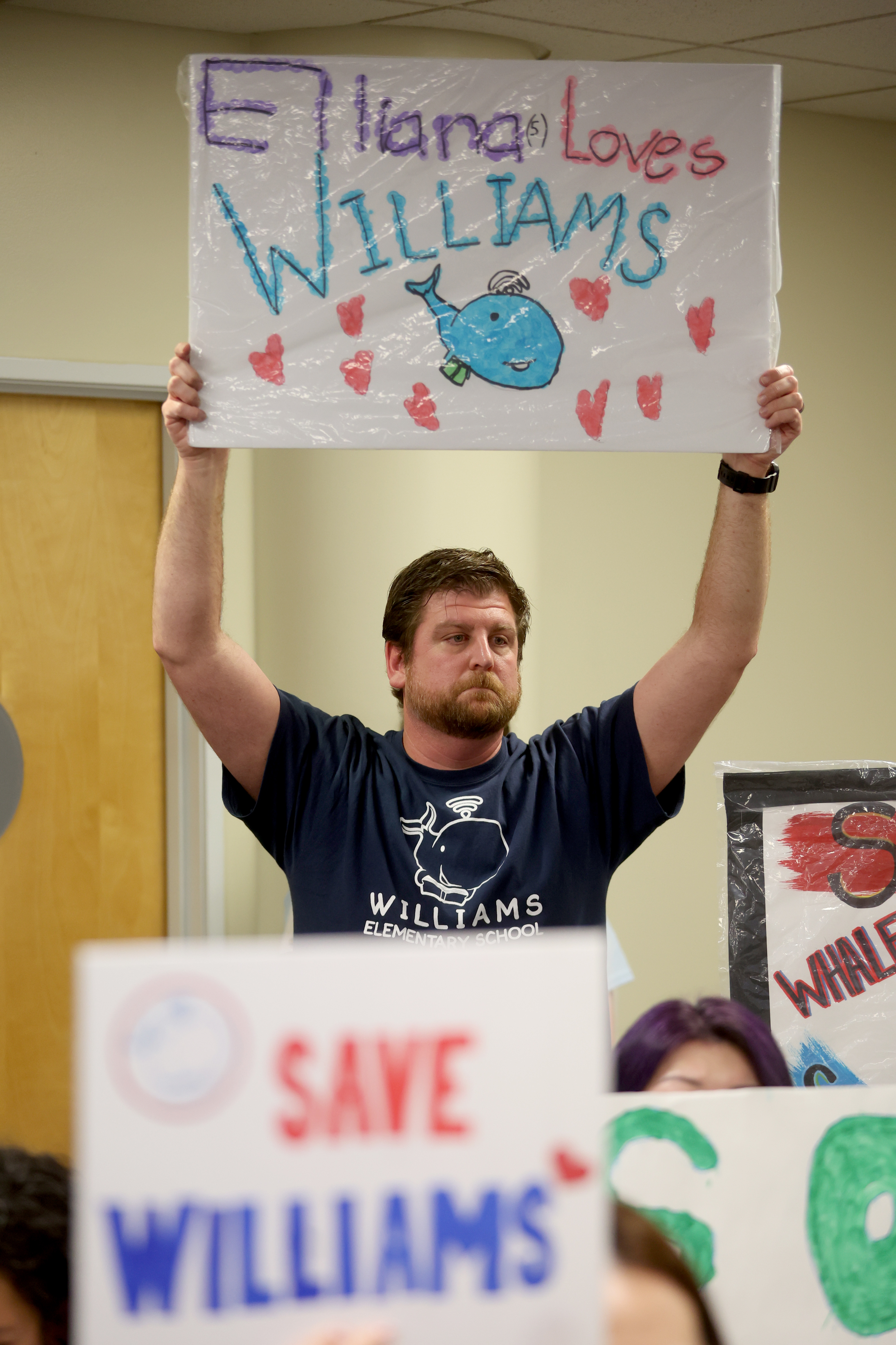 Parent Jason Erickson attends a meeting at the San Jose...