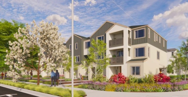 Sunnyvale Park Place townhomes at 510 and 920 De Guigne Drive in Sunnyvale, concept image.(WHA Architects)