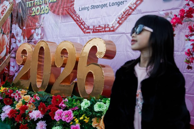 Kaylee Tran, 7, of San Jose poses for a picture at the Tet Festival 2026 at Eastridge Center Friday, Feb. 20, 2026, in San Jose, Calif. The three-day festival includes live music and entertainment, lion dancers, a fashion show and carnival rides, as well as retail, food and drink vendors. (Dai Sugano/Bay Area News Group)