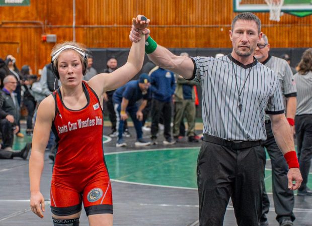 Santa Cruz High wrestler Vera Bentley took second and was the highest local female placer at the CCS Southern Regional Championships at Watsonville on Saturday. (Juan Flores - Special to the Sentinel file)