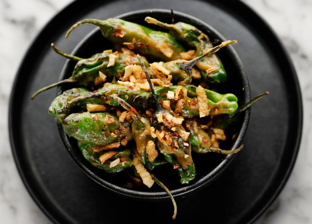 Miso Glazed Shishito Peppers. (K.C. Alfred / The San Diego Union-Tribune)
