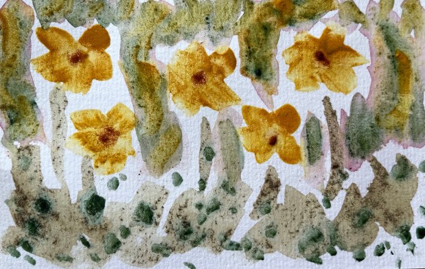 Use your old spices to create beautiful watercolor art. Turmeric, for example, is an ideal yellow. (Jon Lewis)