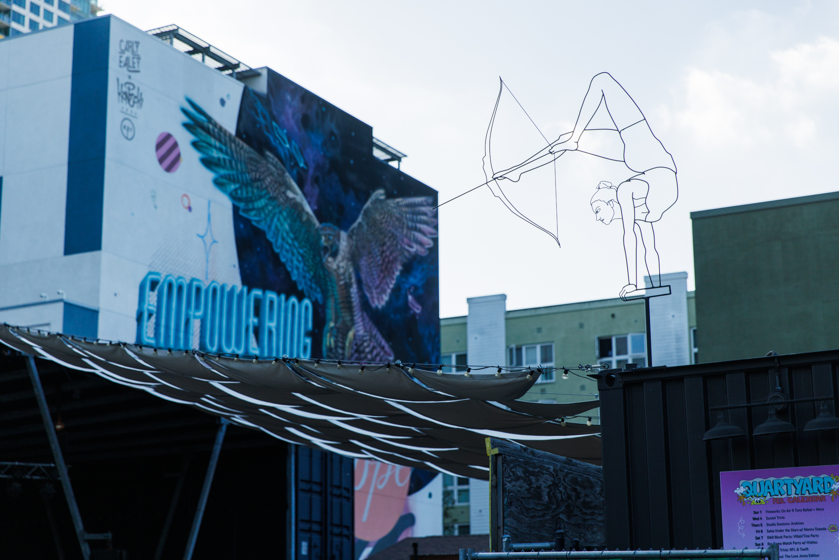 Artwork is displayed throughout Quartyard, an event space that includes...