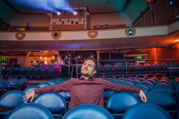 Hungarian-born comedian Zoltan Kaszas has done more than 420 episodes of his "This Week in Zoltan" podcast, which he records in his San Diego home. (Brittne Lunniss)